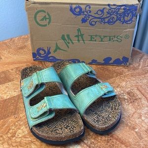 TMA EYES | Green Double-Strap Leather Sandal ZL618